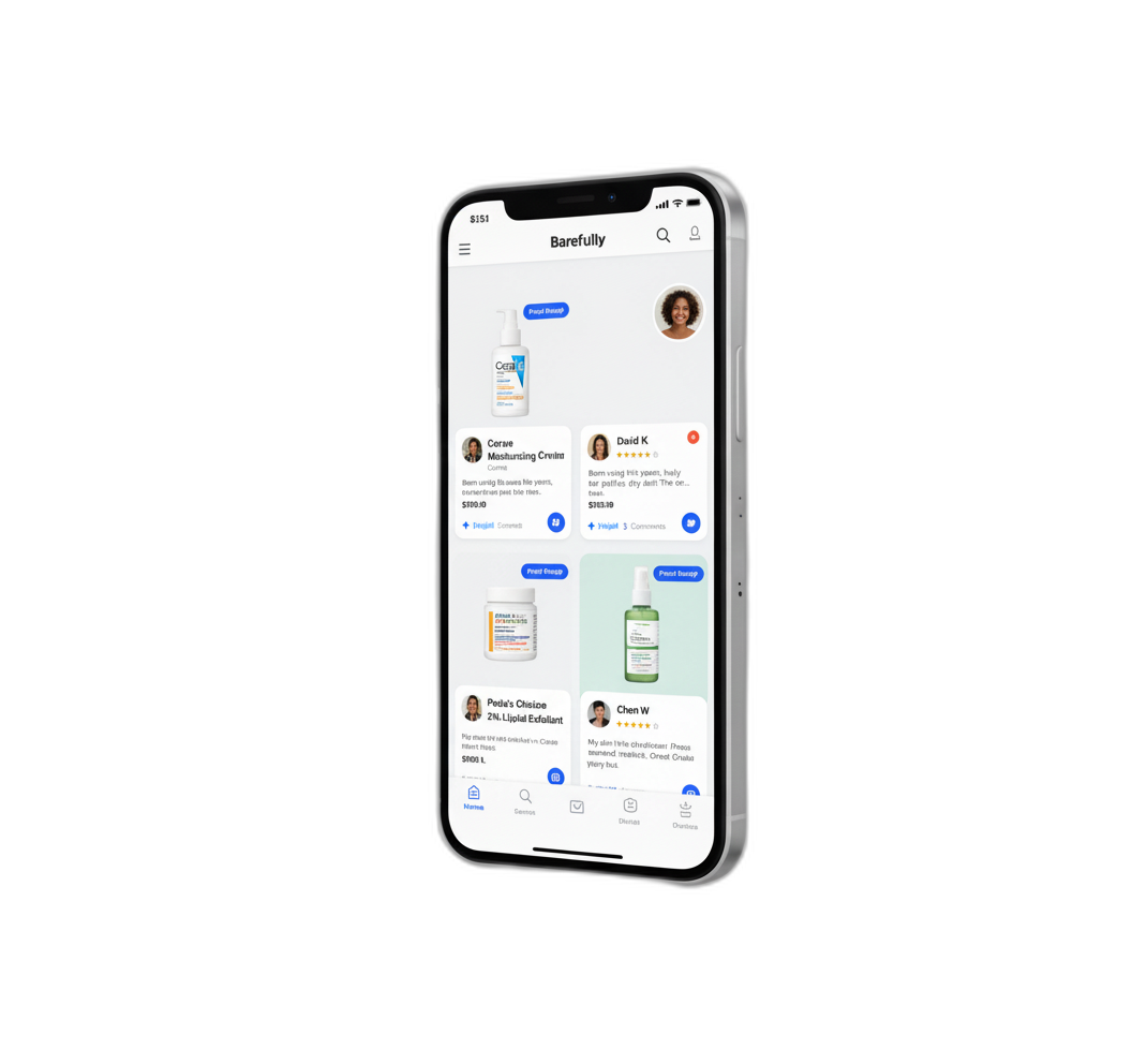 Barefully app screenshot showing proof-forward review